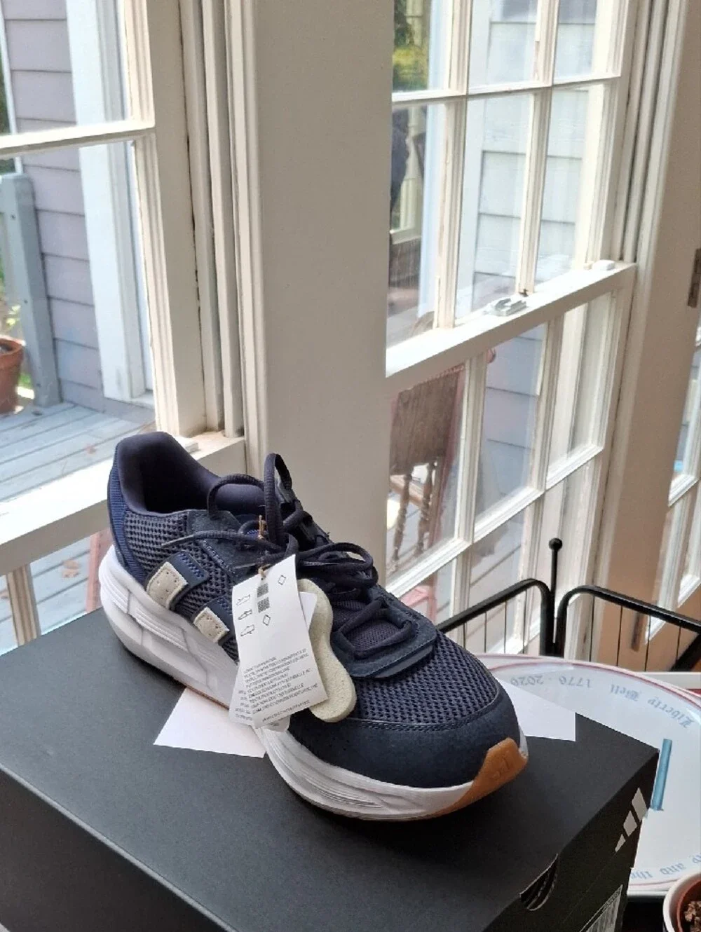 adidas Navy and White Running Sneakers